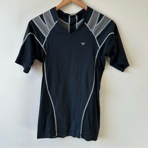 Men's Intelliskin Foundation V-Tee Black and Gray PostureCue Athletic Shirt